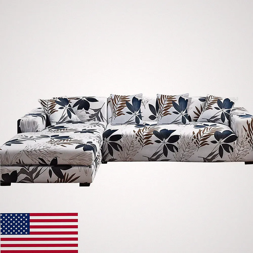 LiveGo L Shape Sofa Cover Sectional Couch Slipcover 2 Piece Stretchy Elastic 3