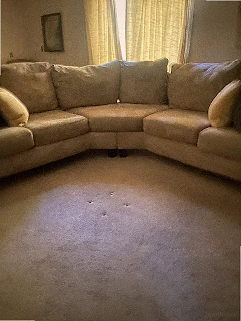 Living Room 2-Piece Sectional, Love Sofa, Foot Rest, & 10 Pillows