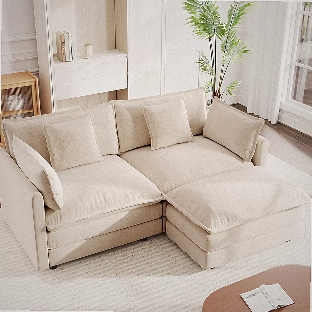 Living Room 2 Seater Loveseat Sofa L-Shape Sectional Couch Bedroom Chenille Sofa