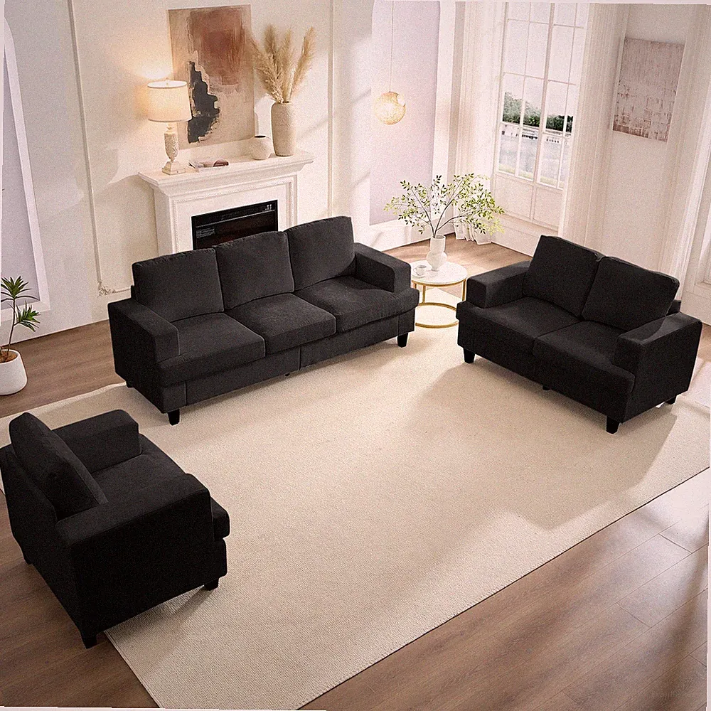 Living Room Furniture Sets, 3 Piece Set, Chenille Sofa Set for Living Room