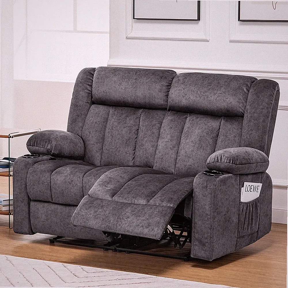 Living Room Furniture Sets Manual Recliner Loveseat,2 Seat Fabric Reclining Sofa