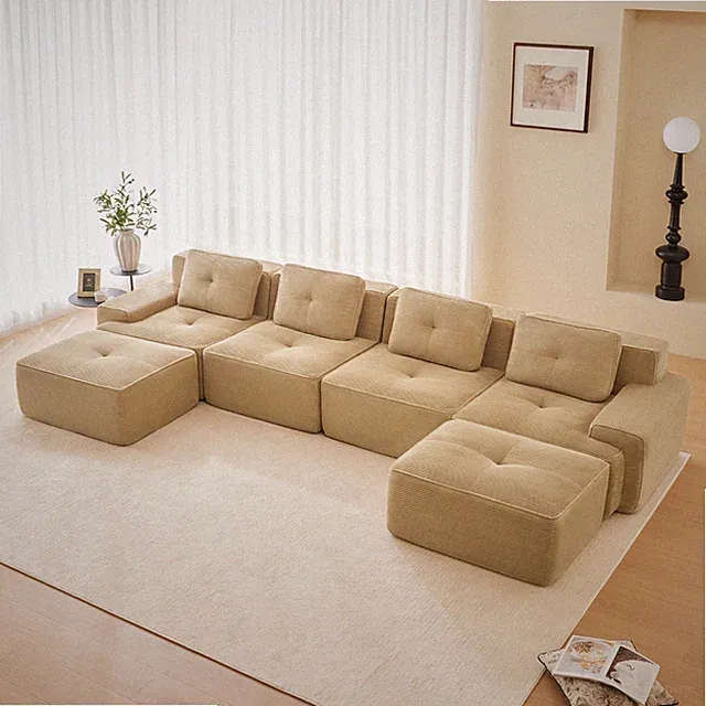 Living Room Modular Sectional Sofa Tufted Cloud Boneless Couch With Deep Seat