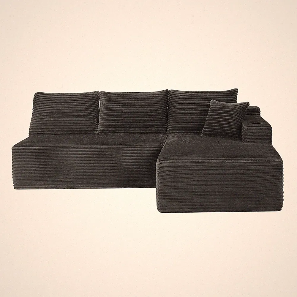 Living Room Sofa Sectional Sofa Home U/L Shaped Sofa Cloud Couch w/Cushion Sofa