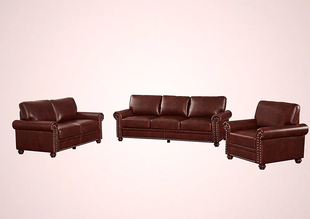Living Room Sofa with Storage Sofa 1+2+3 Sectional Burgundy Faux Leather