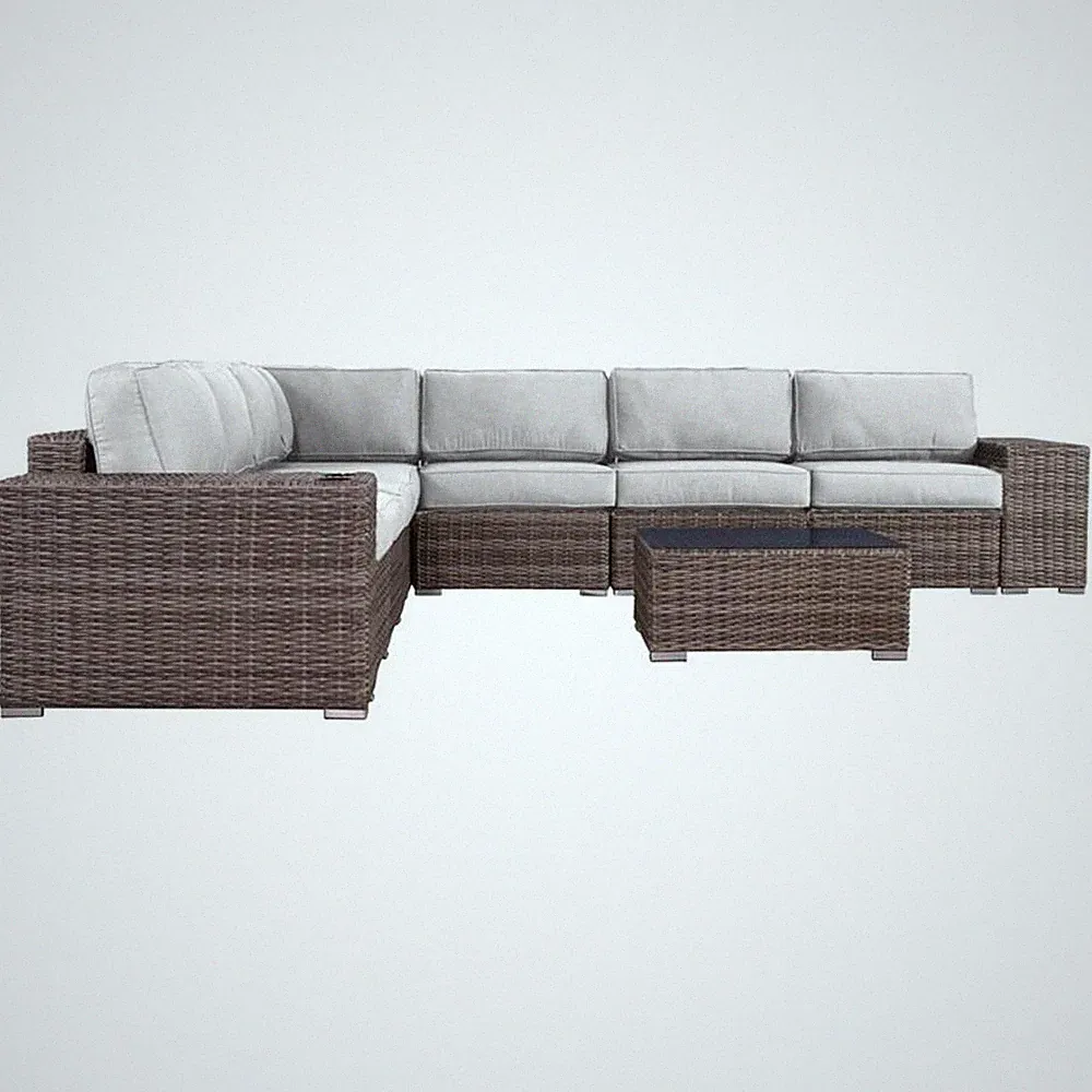 Living Source International 10-Piece Sectional Set in Espresso