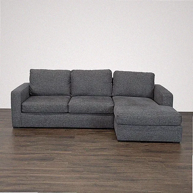 Living Spaces Araceli II Pewter Gray Sectional Sofa with Chaise