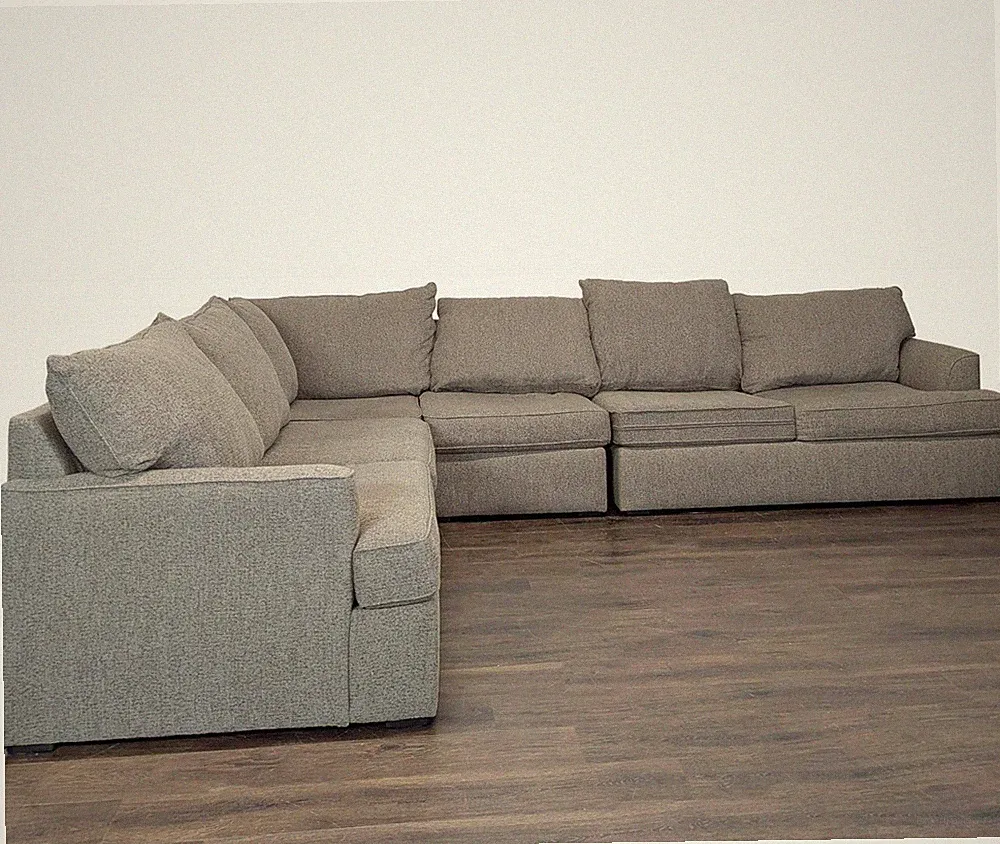 Living Spaces Belinha Light Gray L-Shaped Sectional Sofa