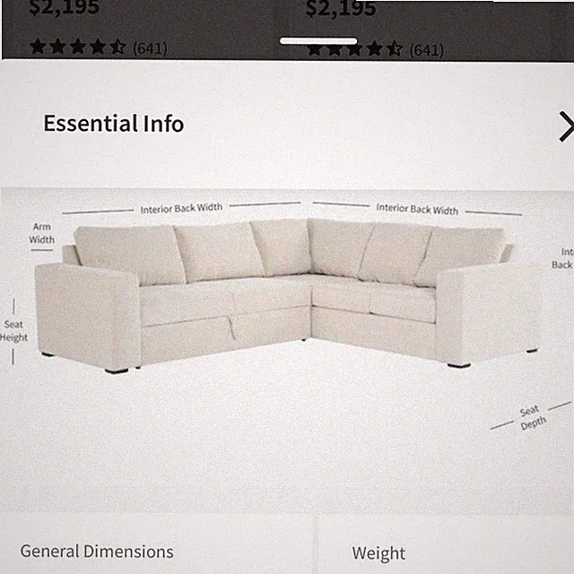 Living Spaces Cream Beige Fabric 109" L-Shaped Sectional Convertible Sleeper
