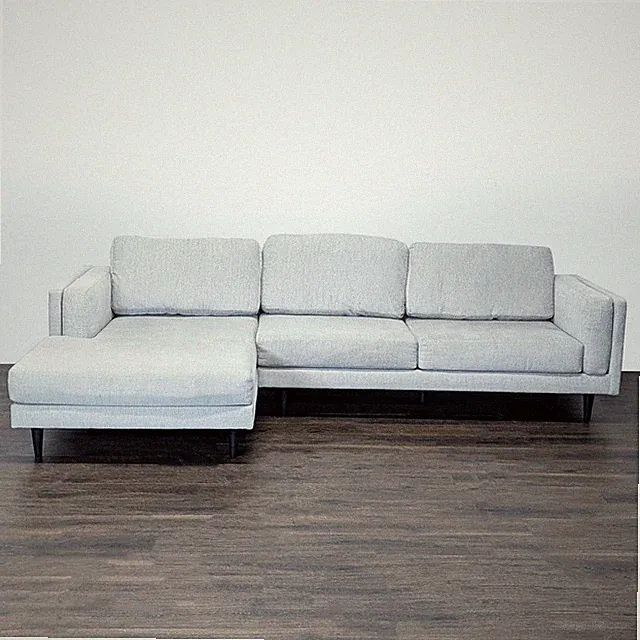 Living Spaces Modern Light Gray Sectional Sofa with Left Chaise