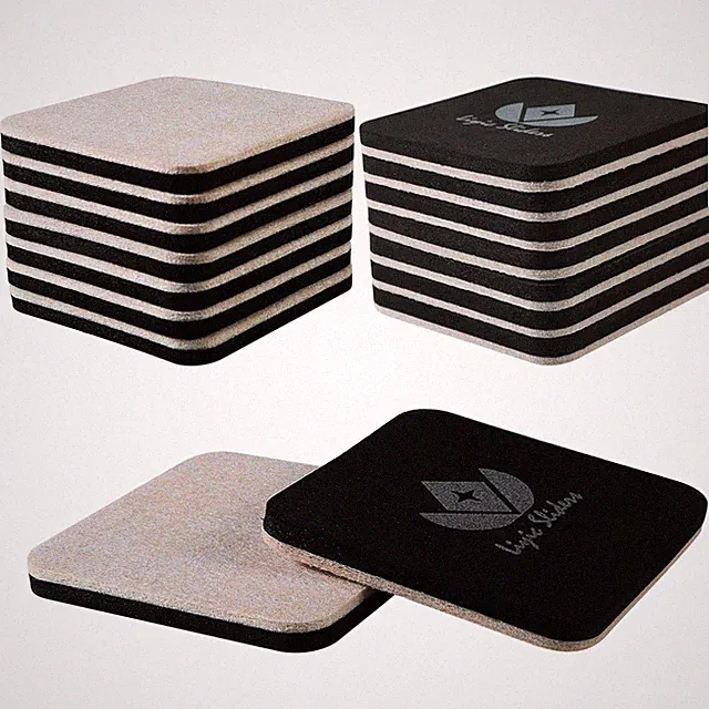 Liyic 4in Square Felt Sliders for Hard Surfaces - Heavy Duty Reusable Black