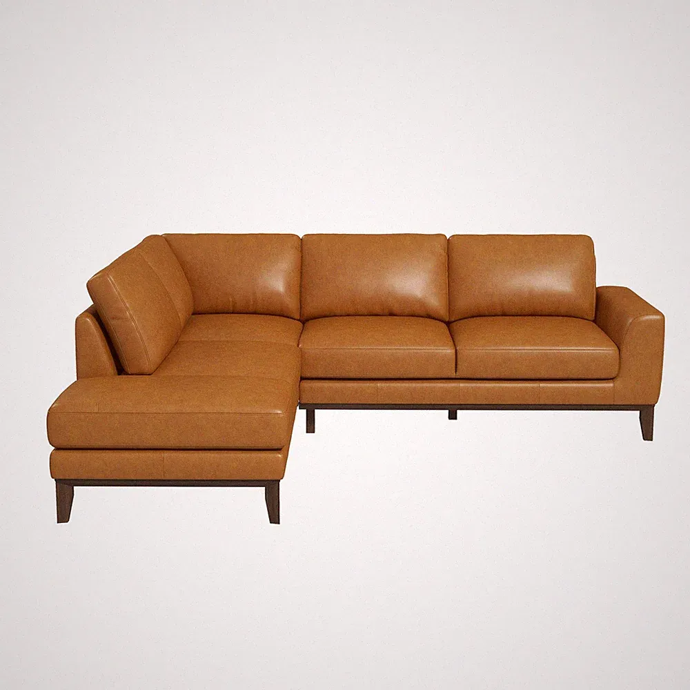 London Leather Sectional Sofa Left Facing