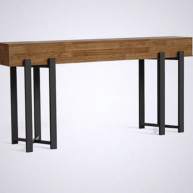 Long Console Table Rustic Brown E1 MDF Tabletop