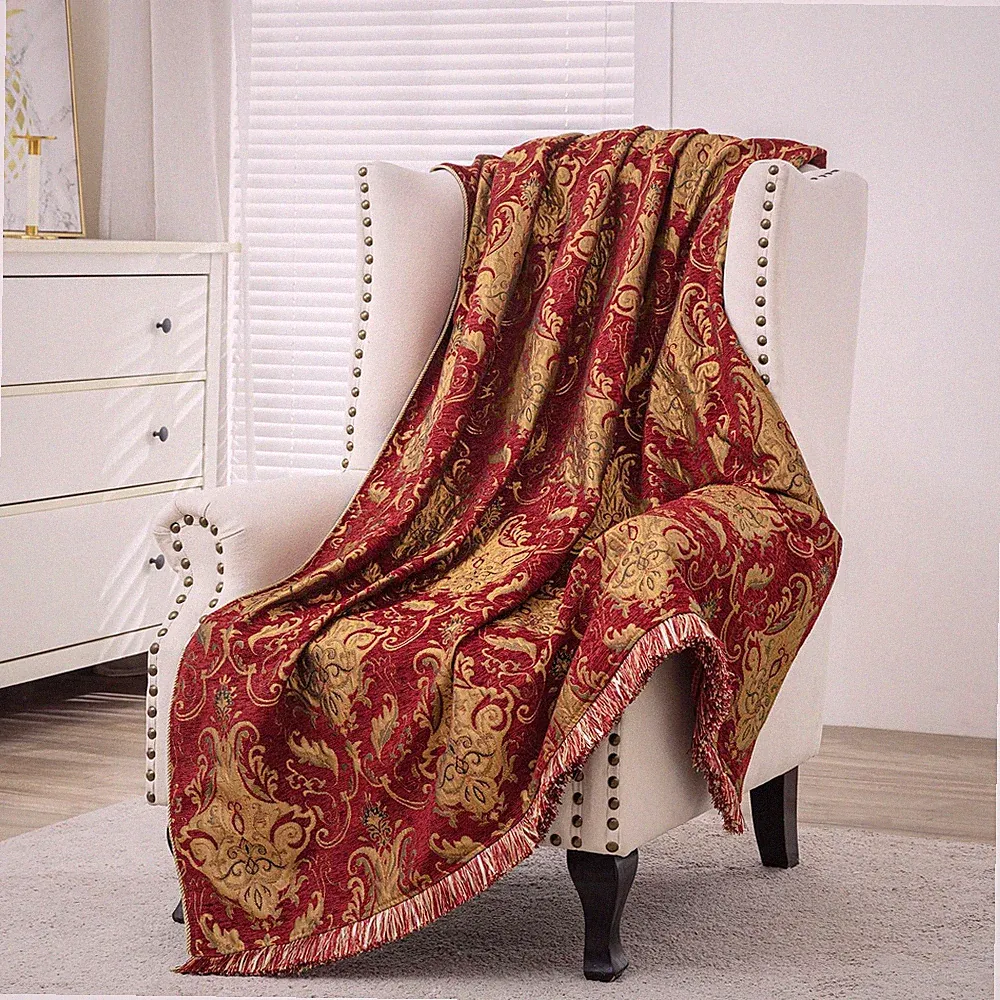 Loom and Mill Luxury Throw Blankets for Bed, Classic Damask Jacquard Bed Thro...