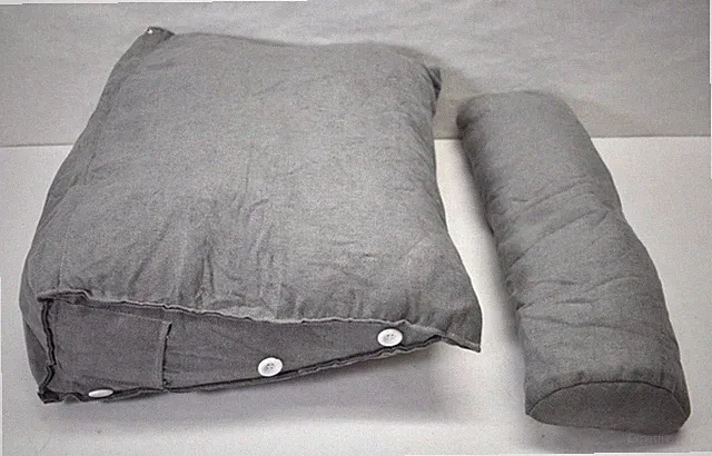 Lot of 2 Gray Couch Cushion Furniture Replacement Set Padding Bedding Decor