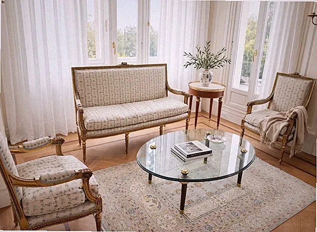 Louis XVI style Vintage French Living room set - beautiful sofa and 2 Armchairs