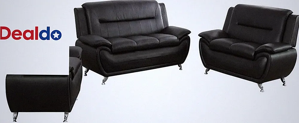 Lounge Comfy Faux Leather Sectional Sofa Modern Couch for Small Living Room/Dorm