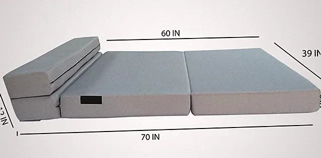 Lounger Folding Foam Mattress, Convertible Sleeper Sofa Bed 6 x 39 x 80 Gray