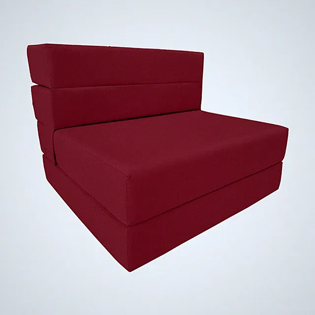 Lounger Folding Foam Mattress, Portable Sleepover Sofa Bed 6 x 32 x 80 Red