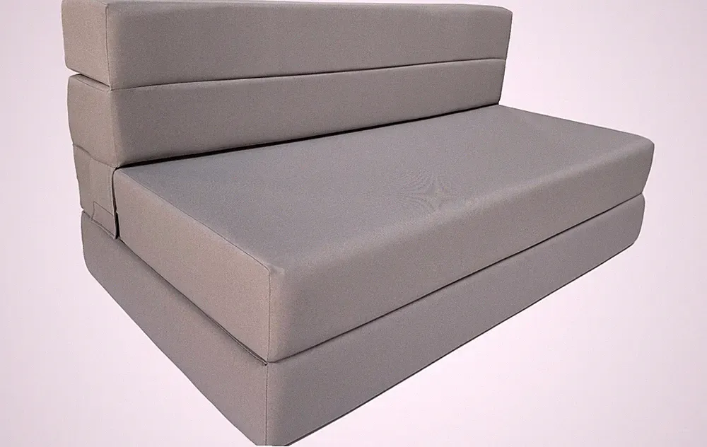 Lounger Folding Foam Mattress, Portable Sleepover Sofa Bed 6 x 48 x 80 Gray