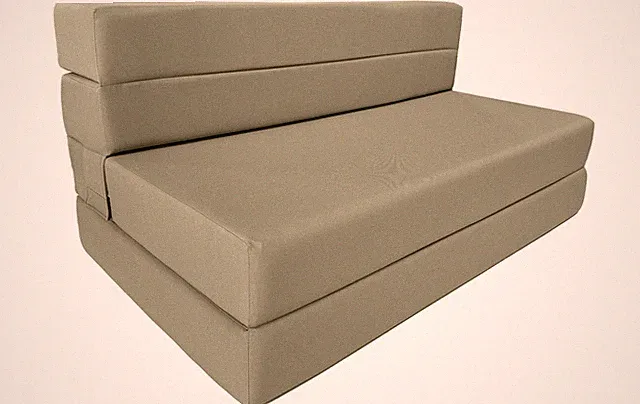 Lounger Folding Foam Mattresses, Portable Sleeper Sofa Bed 6 x 54 x 80 Tan