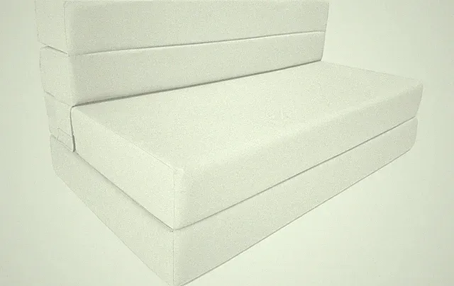 Lounger Folding Foam Mattresses, Portable Sleeper Sofa Bed 6 x 54 x 80 White