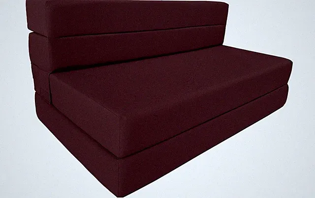Lounger Folding Foam Mattresses, Sleepover Sofa Bed 6 x 54 x 80 Burgundy