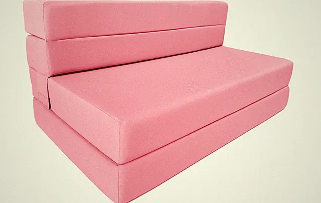 Lounger Folding Foam Mattresses, Sleepover Sofa Bed 6 x54x 80 Pink