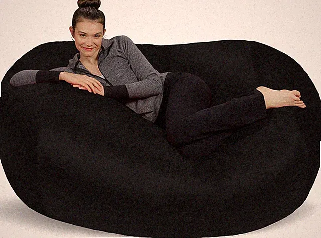 Love Sac Adult Bean Bag Chair Fuf Huge 6' Media Lounger Memory Foam Cozy Soft
