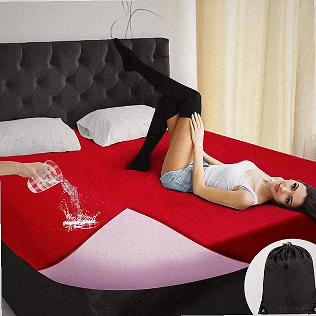 Love Waterproof Red Bed Blanket Queen Size 78'' X 82'' With Storage Bag For Coup