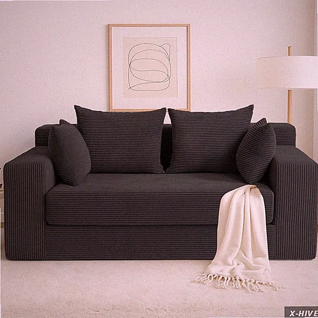 Loveseat Convertible Sofa Bed Small Boneless Sleeper Folding Couch Futon Pull 4