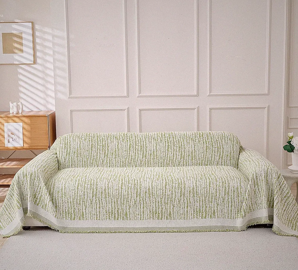 Loveseat Cover Blanket, Machine Washable Non Slip Chenille Cushion Slipcover...