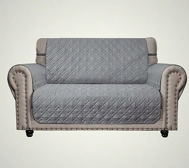 Loveseat Cover Water-Resistant Quilted Furniture Protector with Back Nonslip...
