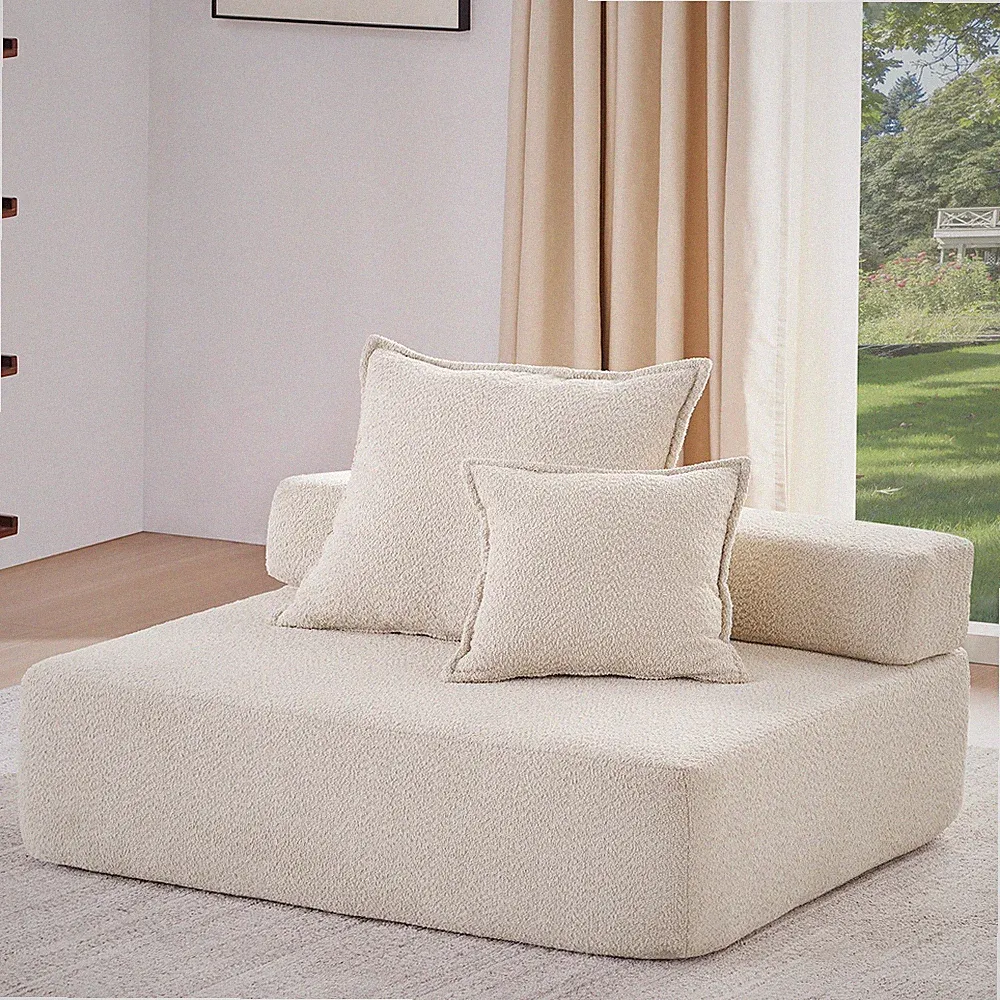 Loveseat Frame for Oversized Modular U Shaped Sectional Sofa,Luxury Boucle Flo
