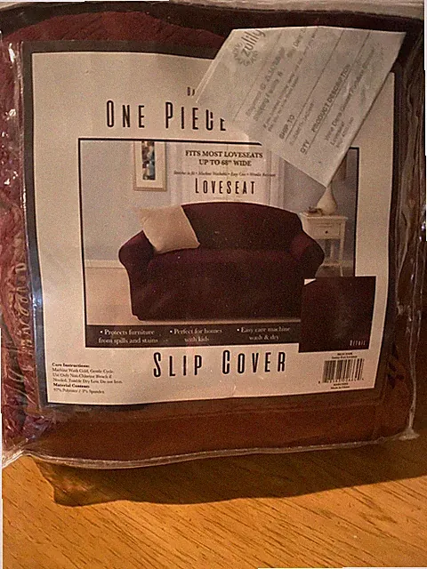 Loveseat One Piece Stretch Slipcover Wine Darla Quilted Funiture Cover