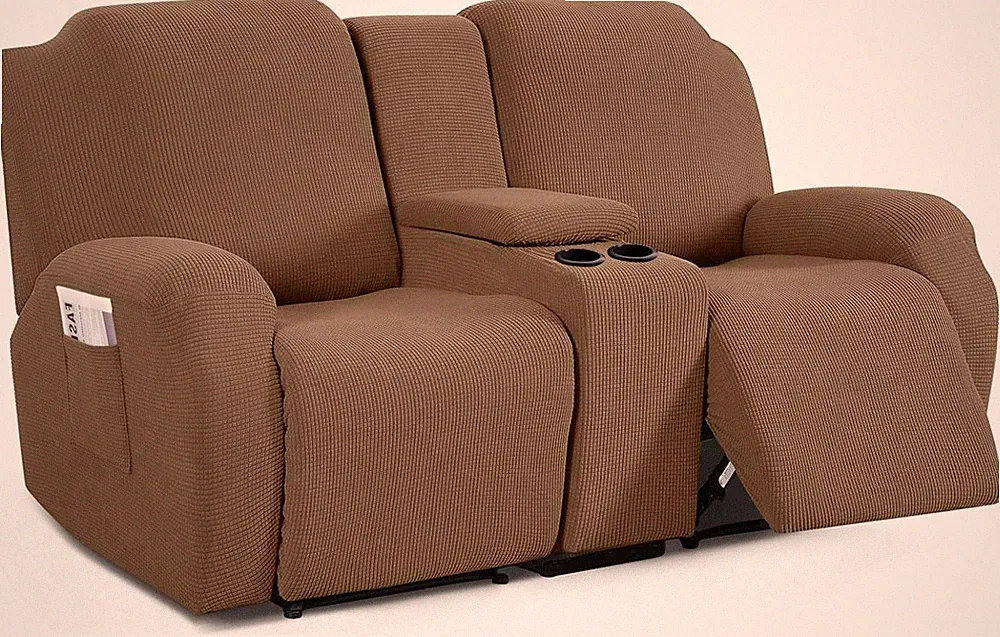 Loveseat Recliner Cover with Middle Console, Stretch Loveseat Cover for 2 Seat