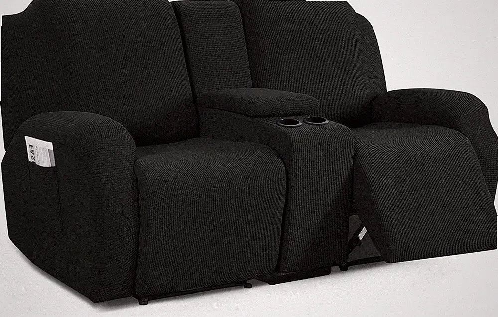 Loveseat Recliner Cover with Middle Console, Stretch Loveseat Cover for 2 Seat