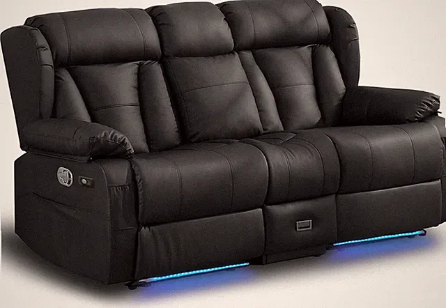 Loveseat Recliner Sofa, RV Recliner Couch, Manual Reclining Loveseat with Consol