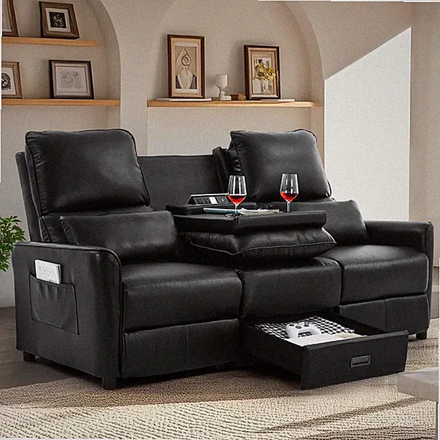 Loveseat RV Recliner Sofa, Double Reclining Couch with Storage Console, 2 Seater