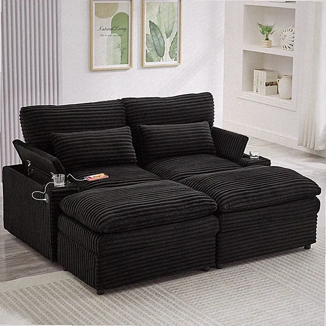 Loveseat Sofa 70.9" Free-combined Sectional Convertible Sofa Bed with Storage