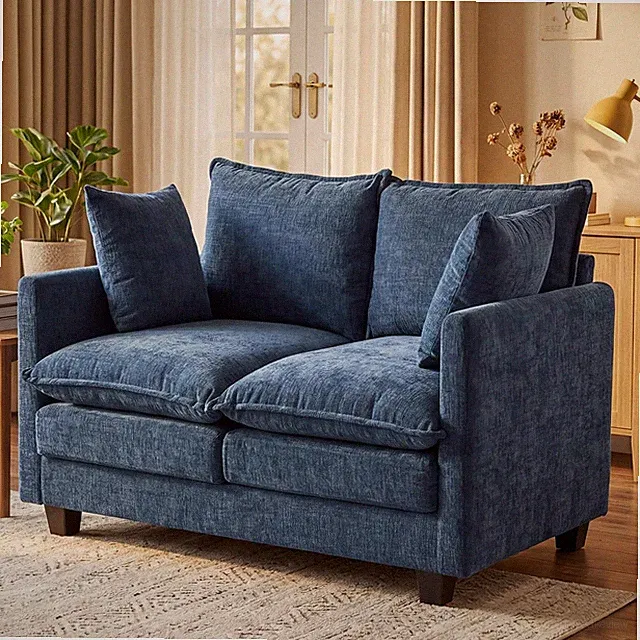 Loveseat Sofa with Cloud 3-Layer Cushion & 27" Deep Seat, Modern Small Couch wit