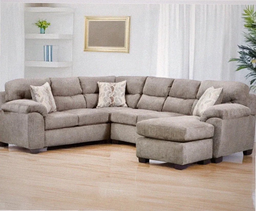 Lucille Nutmeg Chaise Sectional Living Room Furniture
