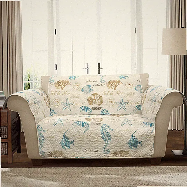 Lush Decor Harbor Life Furniture Protector Love Seat 94 W X 75 L Blue Taupe