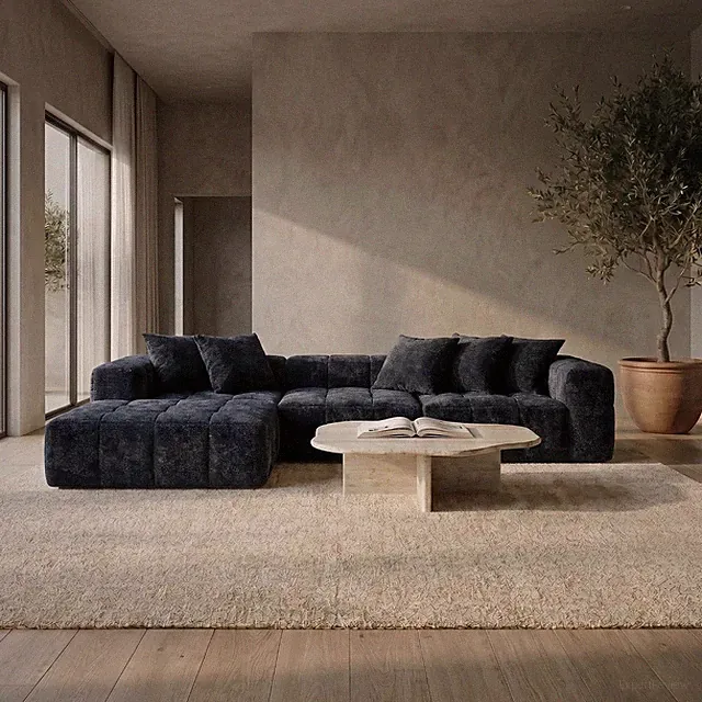 Luxurious 108" Modular Cloud Sectional Sofa, Premium Chenille L-Shaped Couch wit