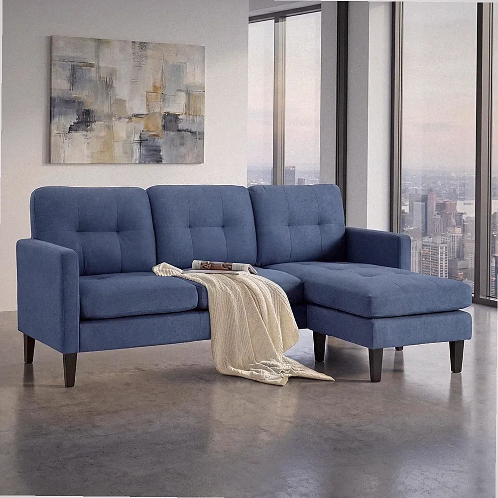 Luxurious 74'' L-Shape Couch with Ottoman - Perfect for Living Rooms & Offices