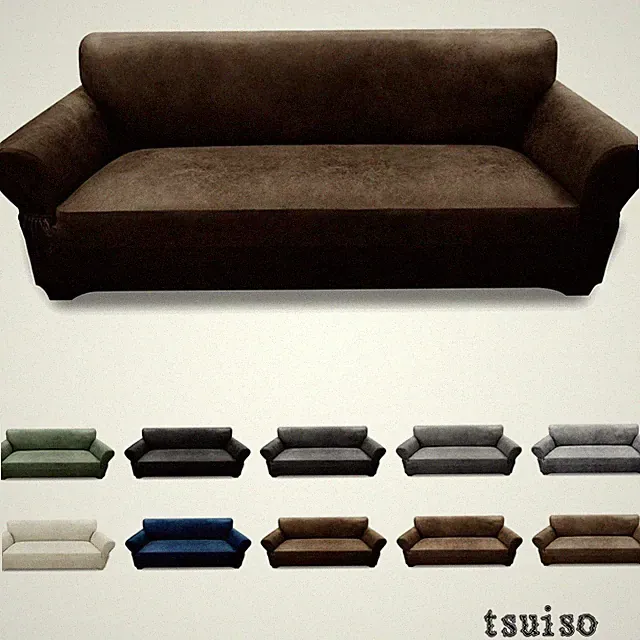 Luxurious Leather Look 3-Seater Sofa Cover - Stretch Fit with Elastic Bottom