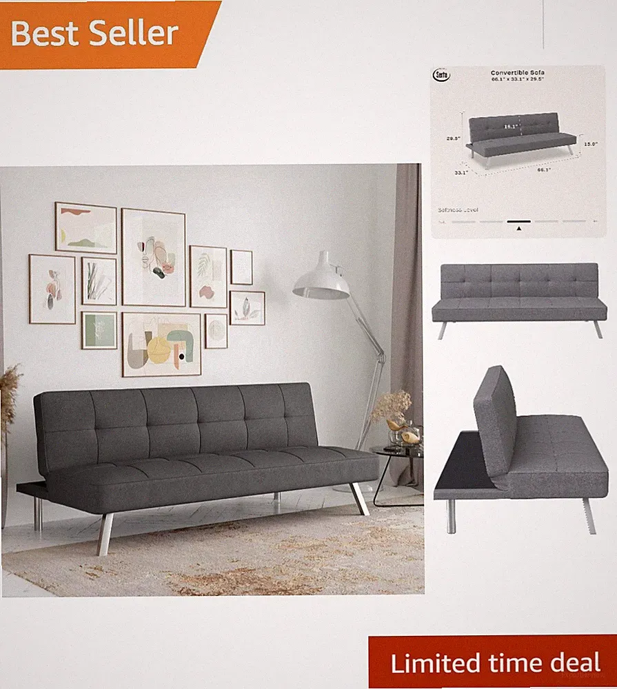 Luxurious Rane 66.1" Futon with Tufted Back - Perfect for Guest Rooms