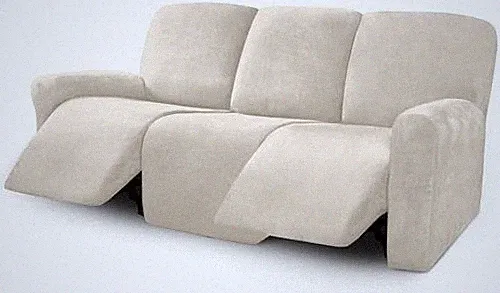 Luxurious Velvet 8-Piece Recliner Sofa Covers for 3 Cushion Reclining Sofas