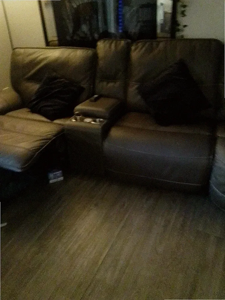 LUXURY 115" Two-Tone Brown Leather 2-Recliner Sectional Rustic & Traditional Set