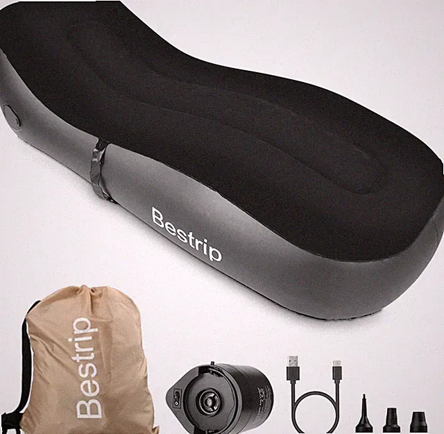 Luxury Auto Inflatable Couch Lounger - Quick Inflate Air Mattress Sofa Bed