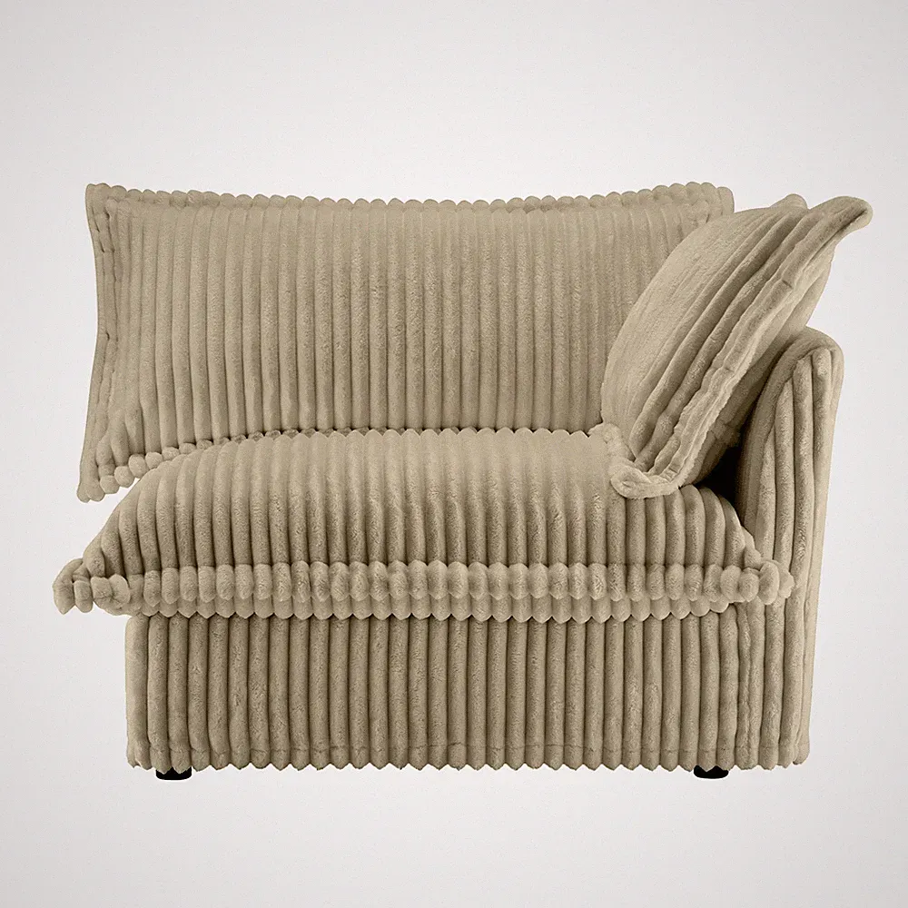 Luxury Camel Corduroy Sofa Bed, Removable Covers, 300 lb Capacity